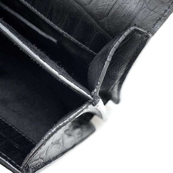 Saint Laurent Paris Satchel Embossed 2way Shoulder Bag Black - Picture 10 of 16